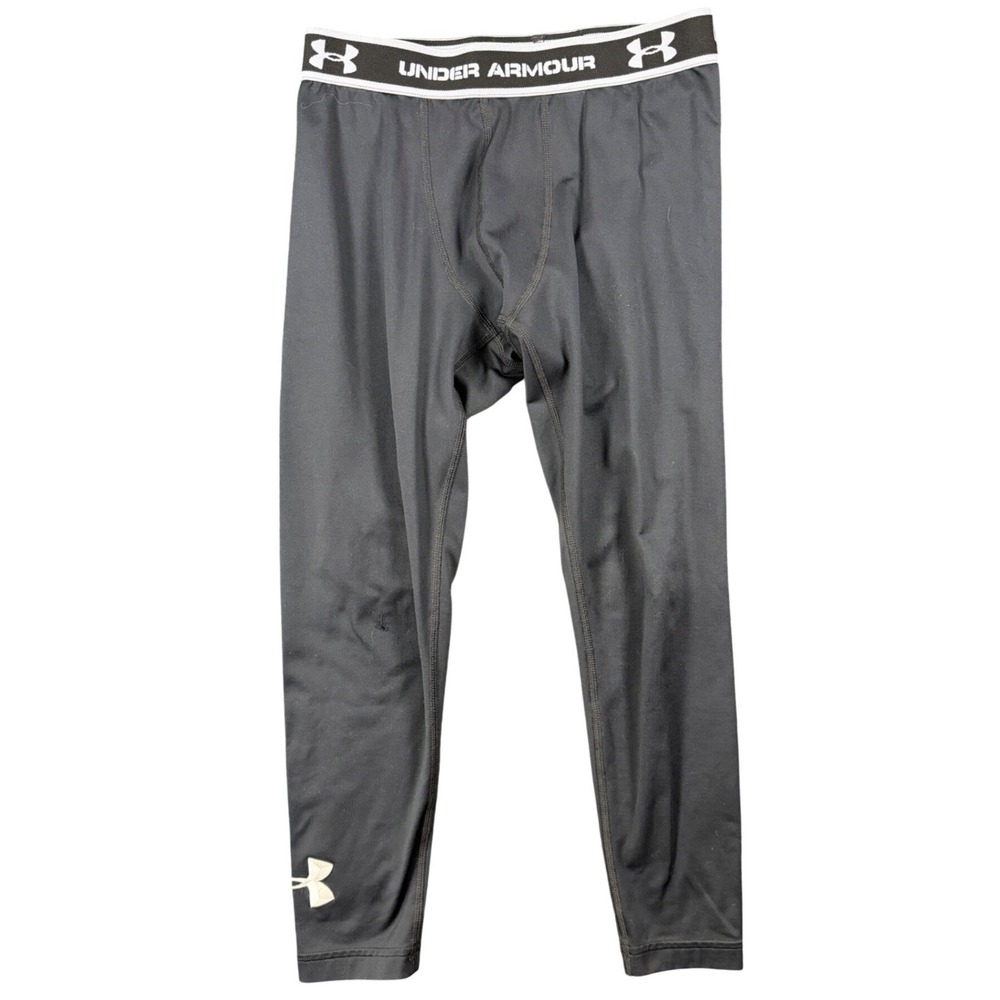 Under Armour ColdGear Boys Fitted‎ Leggings Black Size YLG Compression Tights